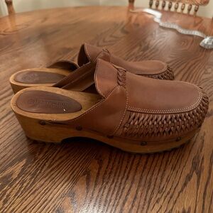 Vintage Brown wooden clogs